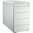 Schäfer Shop Genius Caisson fixe 13333, l. 435 x P 800 x H 717 mm, avec gorge de préhension, alu blanc/gris clair