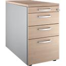 Schäfer Shop Genius Caisson fixe 1336, avec poignée ronde, L 435 x H 717 mm, alu blanc/décor chêne