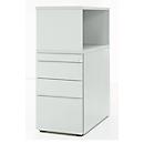 Schäfer Shop Genius Caisson fixe avec étagère à poser, verrouillable, rainure de poignée latérale, gris clair