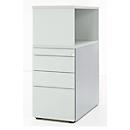 Schäfer Shop Genius Caisson fixe avec étagère à poser, verrouillable, rainure de poignée latérale, gris clair