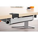 Schäfer Shop Genius Chemin de câbles PLANOVA ERGOSTYLE, 1138 mm, pour table 1600, alu blanc