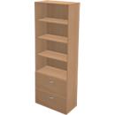 Schäfer Shop Genius Combi-hangmappenkast - open rek TETRIS WALL, B 800 x D 440 x H 2250 mm beukenpatroon