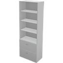 Schäfer Shop Genius Combi-hangmappenkast - open rek TETRIS WALL, B 800 x D 440 x H 2250 mm lichtgrijs