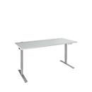 Schäfer Shop Genius desk AERO FLEX, 1 paso, pie C, ancho 1800 x fondo 800 x alto 700-1200 mm, con panel de control, gris claro