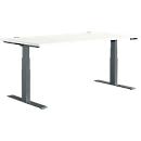 Schäfer Shop Genius desk MODENA FLEX, electrically height-adjustable, rectangular, T-leg, W 1600 x D 800 mm, white/anthracite