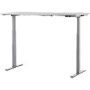 Schäfer Shop Genius desk MODENA FLEX, electrically height-adjustable, rectangular, T-leg, W 2000 x D 800 mm, light gray/white aluminum