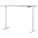 Schäfer Shop Genius desk MODENA FLEX, electrically height-adjustable, rectangular, T-leg, W 2000 x D 800 mm, light gray/white