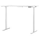 Schäfer Shop Genius desk MODENA FLEX, electrically height-adjustable, rectangular, T-leg, W 2000 x D 800 mm, white/white