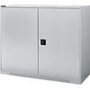 Schäfer Shop Genius Draaideurkast FS, staal, met ventilatiegaten, B 1343 x D 520 x H 1105 mm, 3 OH, tot 450 kg, witaluminium/wit-aluminium