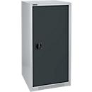 Schäfer Shop Genius draaideurkast FS, staal, met ventilatieopeningen, B 545 x D 420 x H 1105 mm, 3 OH, alu wit RAL 9006/antracietgrijs RAL 7016, tot 250 kg