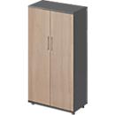 Schäfer Shop Genius draaideurkast TETRIS WOOD, 4 OH, hoogte incl. glijders, B 800 mm, grafiet/eiken