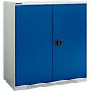 Schäfer Shop Genius dubbeldeurskast FS, staal, met ventilatiegaten, B 1055 x D 520 x H 1105 mm, 3 OH, lichtgrijs/ gentiaanblauw, tot 300 kg