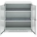 Schäfer Shop Genius dubbeldeurskast FS, staal, met ventilatiegaten, B 1055 x D 520 x H 1105 mm, 3 OH, lichtgrijs/lichtgrijs, tot 300 kg