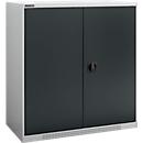 Schäfer Shop Genius dubbeldeurskast FS, staal, met ventilatiegaten, B 1055 x D 520 x H 1105 mm, 3 OH, witaluminium/antracietgrijs, tot 300 kg