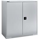 Schäfer Shop Genius dubbeldeurskast FS, staal, met ventilatiegaten, B 1055 x D 520 x H 1105 mm, 3 OH, witaluminium/wit-aluminium, tot 300 kg