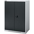 Schäfer Shop Genius dubbeldeurskast FS, staal, met ventilatiegaten, B 810 x D 520 x H 1105 mm, 3 OH, witaluminium/antracietgrijs, tot 180 kg