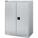 Schäfer Shop Genius dubbeldeurskast FS, staal, met ventilatiegaten, B 810 x D 520 x H 1105 mm, 3 OH, witaluminium/wit-aluminium, tot 180 kg