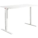 Schäfer Shop Genius Elements bureau, elektrisch in hoogte verstelbaar, rechthoekig, T-voet, B 1600 x D 800 x H 645-1300 mm, wit + techniekinstallatie