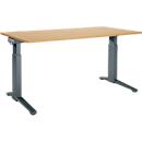 Schäfer Shop Genius ERGOSTYLE S bureau, handmatig in hoogte verstelbaar, rechthoekig, C-voet, B 1600 x D 800 x H 675-895 mm, beuken/antraciet