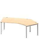 Schäfer Shop Genius escritorio angular MODENA FLEX 135°, extensión derecha, ancho 2165 mm, arce
