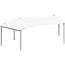 Schäfer Shop Genius escritorio angular MODENA FLEX 135°, fijación a la izquierda, ancho 2165 mm, blanco