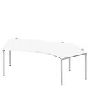 Schäfer Shop Genius escritorio angular MODENA FLEX 135°, fijación derecha, aluminio blanco/blanco