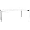 Schäfer Shop Genius escritorio de forma libre MODENA FLEX, extensión derecha, aluminio blanco/blanco
