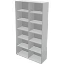 Schäfer Shop Genius Estantería TETRIS WALL, 6 HC, ancho 1200 x fondo 420 x alto 2250 mm, gris claro