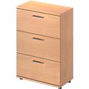 Schäfer Shop Genius filing cabinet TETRIS WOOD, 3 OH, W 800 mm, height incl. glides, lockable, beech decor
