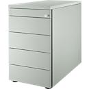 Schäfer Shop Genius Fixed pedestal 13333, W 435 x D 800 x H 717 mm, with gripping groove, light grey