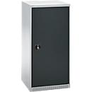 Schäfer Shop Genius Flügeltürenschrank FS, Stahl, mit Belüftungslöchern, B 545 x T 520 x H 1105 mm, 3 OH, Weißalu/Anthrazitgrau, bis 150 kg