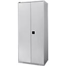 Schäfer Shop Genius Flügeltürenschrank FS, Stahl, mit Belüftungslöchern, B 810 x T 520 x H 1950 mm, 5 OH, Weißalu/Weißalu, bis 300 kg