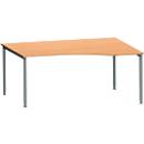 Schäfer Shop Genius Freiformschreibtisch MODENA FLEX, Ansatz links B 1800 mm, ahorn/anthrazit