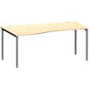 Schäfer Shop Genius Freiformschreibtisch MODENA FLEX, Ansatz links B 1800 mm, Ahorn/anthrazit