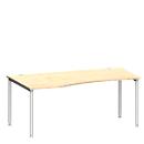 Schäfer Shop Genius Freiformschreibtisch MODENA FLEX, Ansatz links B 1800 mm, Ahorn