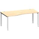 Schäfer Shop Genius Freiformschreibtisch MODENA FLEX, Ansatz links, B 1800 mm, Ahorn