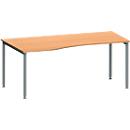 Schäfer Shop Genius Freiformschreibtisch MODENA FLEX, Ansatz links B 1800 mm, Buche/anthrazit
