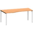 Schäfer Shop Genius Freiformschreibtisch MODENA FLEX, Ansatz links B 1800 mm, Buche