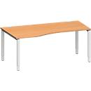Schäfer Shop Genius Freiformschreibtisch MODENA FLEX, Ansatz links, B 1800 mm, Buche