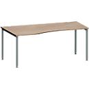 Schäfer Shop Genius Freiformschreibtisch MODENA FLEX, Ansatz links B 1800 mm, Eiche/anthrazit