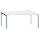 Schäfer Shop Genius Freiformschreibtisch MODENA FLEX, Ansatz links B 1800 mm, lichtgrau/anthrazit