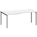 Schäfer Shop Genius Freiformschreibtisch MODENA FLEX, Ansatz links B 1800 mm, lichtgrau/anthrazit