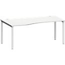 Schäfer Shop Genius Freiformschreibtisch MODENA FLEX, Ansatz links B 1800 mm, lichtgrau