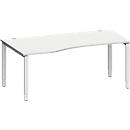 Schäfer Shop Genius Freiformschreibtisch MODENA FLEX, Ansatz links, B 1800 mm, lichtgrau