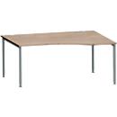 Schäfer Shop Genius Freiformschreibtisch MODENA FLEX, Ansatz links B 1800 mm, weiß/anthrazi