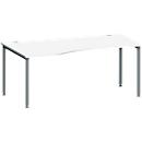 Schäfer Shop Genius Freiformschreibtisch MODENA FLEX, Ansatz links B 1800 mm, weiß/anthrazit