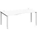 Schäfer Shop Genius Freiformschreibtisch MODENA FLEX, Ansatz links, B 1800 mm, weiß