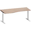 Schäfer Shop Genius Freiformschreibtisch MODENA FLEX, Ansatz links, Breite 1800 mm, Eiche-Dekor