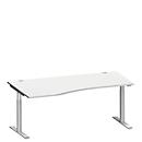 Schäfer Shop Genius Freiformschreibtisch MODENA FLEX, Ansatz links, Breite 1800 mm, lichtgrau