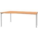 Schäfer Shop Genius Freiformschreibtisch MODENA FLEX, Ansatz links, Buche/weißaluminium